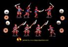 OT 24 Assorted Janissaries advancing with assorted thrusting weapons (campaign dress)