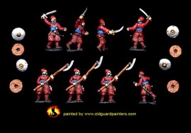 OT 24 Assorted Janissaries advancing with assorted thrusting weapons (campaign dress)